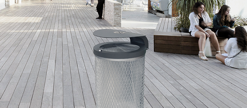 Poubelle design Zeta Cestino 2400, Guyon, mobilier urbain / Urban trash  can, Guyon, urban furniture